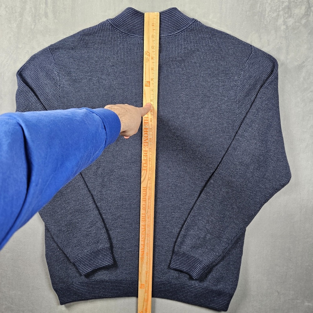 Southern Tide Sweatshirt Mens XL Blue Bailer Jade 1/4 Zip Waffle Knit Outdoor - Picture 7 of 11